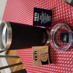 YETI Black Tumbler with Clear Lid